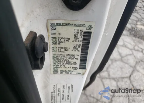 2012 Nissan Frontier S from USA, damaged, VIN 1N6BD0CT0CC473903